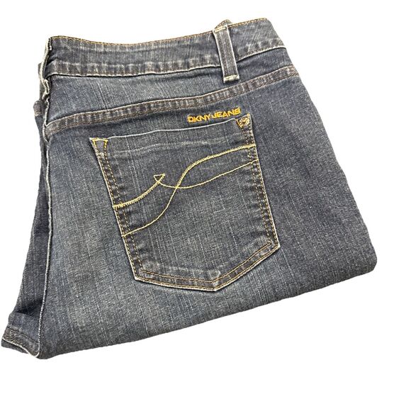 DKNY Soho Jean Womens Mid Rise Bootcut Stretch Blue Jeans Size 14 - Picture 13 of 14